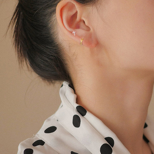 Dainty Cross Stud Earrings