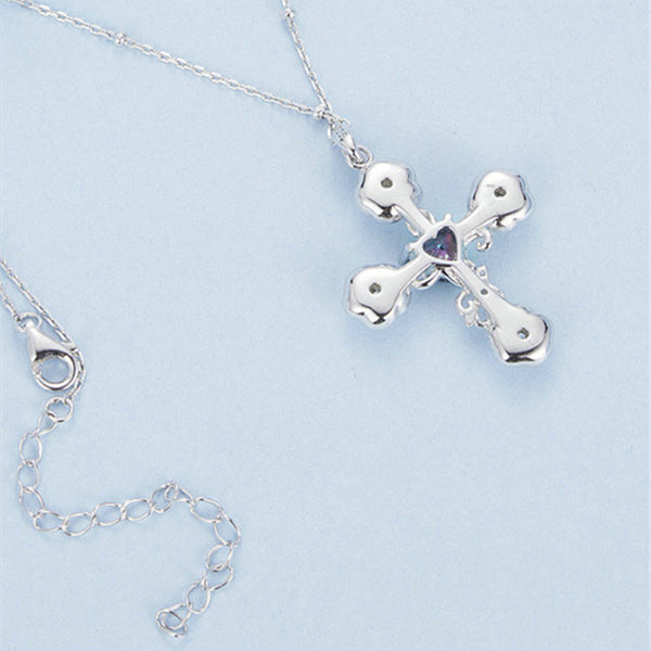 Rose Flower Cross Necklace