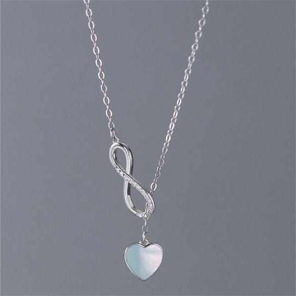 Shell Heart Infinity Necklace