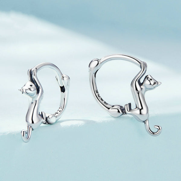 Cute Cat Hoop Earrings