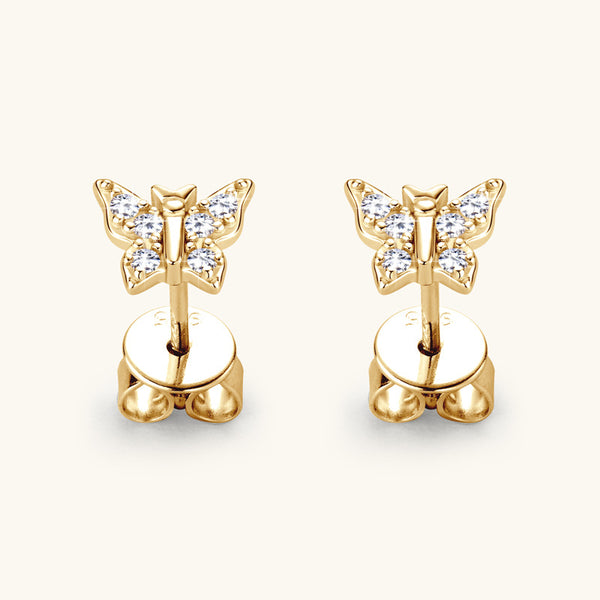 Moissanite Butterfly Wedding Stud Earrings