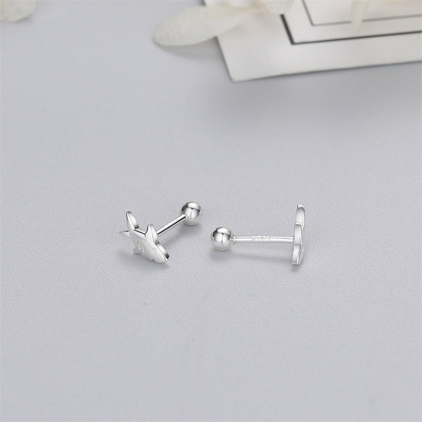 Silver Shark Stud Earrings