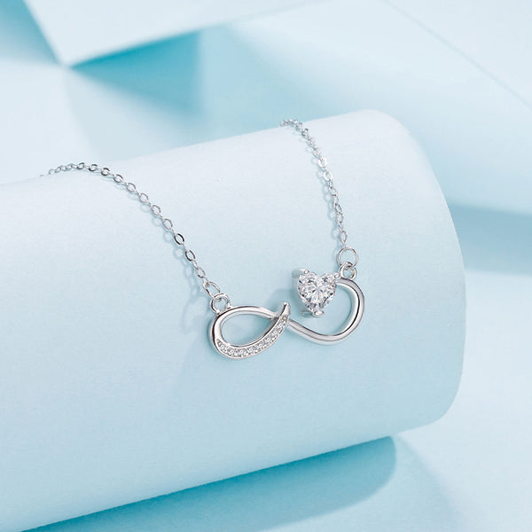 Silver Mobius Heart Necklace