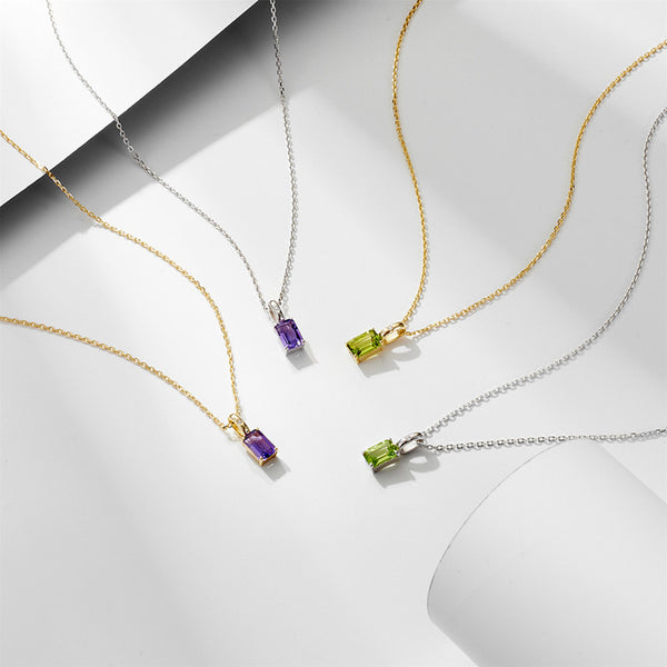 Amethyst Peridot Pendant Necklace