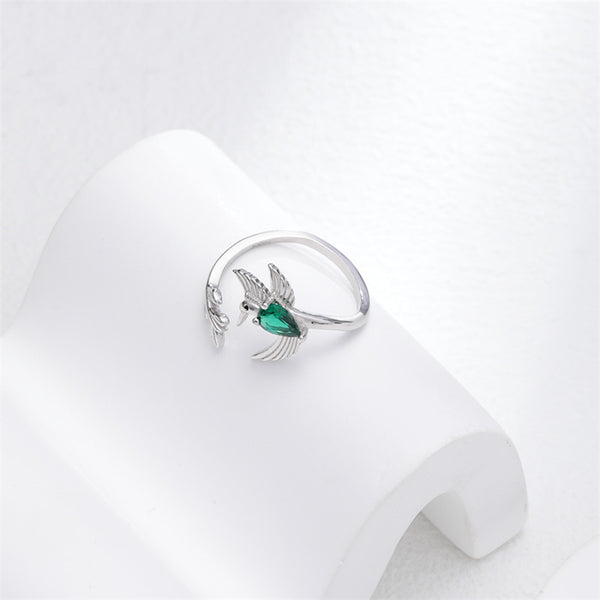 Green Gem Hummingbird Stacking Ring