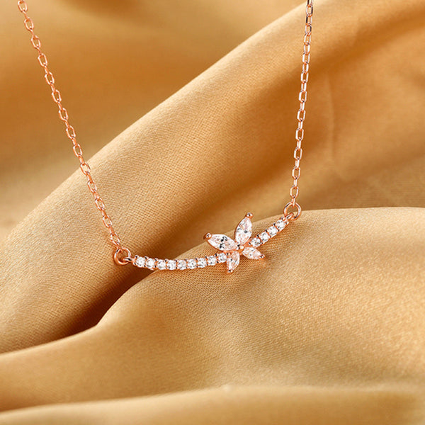 Smile Butterfly Bar Necklace