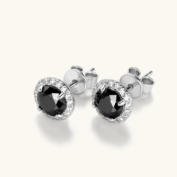 Black Moissanite Stud Earrings