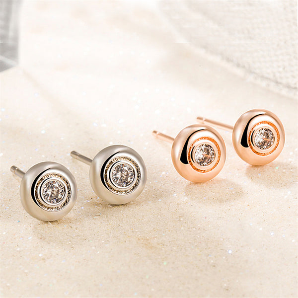 Round Bubble Stud Wedding Earrings