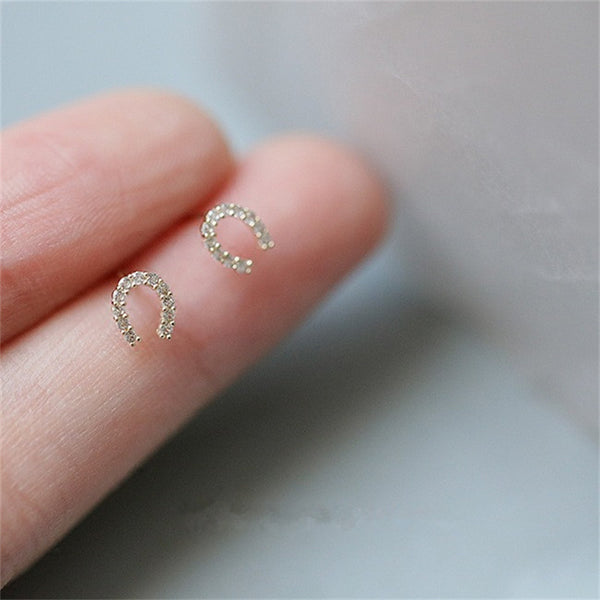 Horseshoe U Shape Stud Earrings