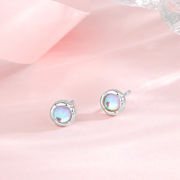 Mini Moonstone Stud Earrings