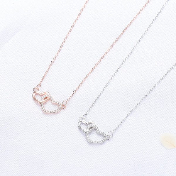 Interlocking Heart Pendant Necklace