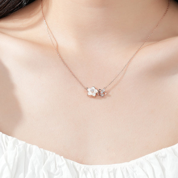 Dainty Cherry Blossom Charm Necklace