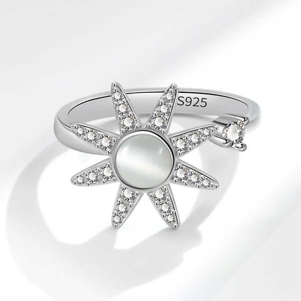 Opal Star Anxiety Fidget Spinner Ring