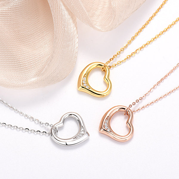 Hollow Out Heart Pendant Necklace