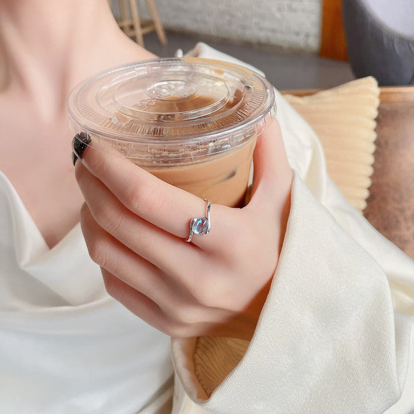 Dainty Oval Moonstone Ring