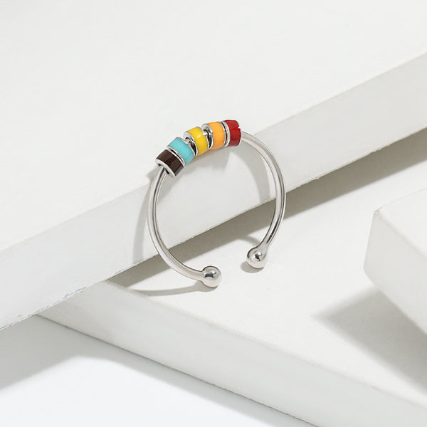 Rainbow Anxiety Fidget Spinner Ring