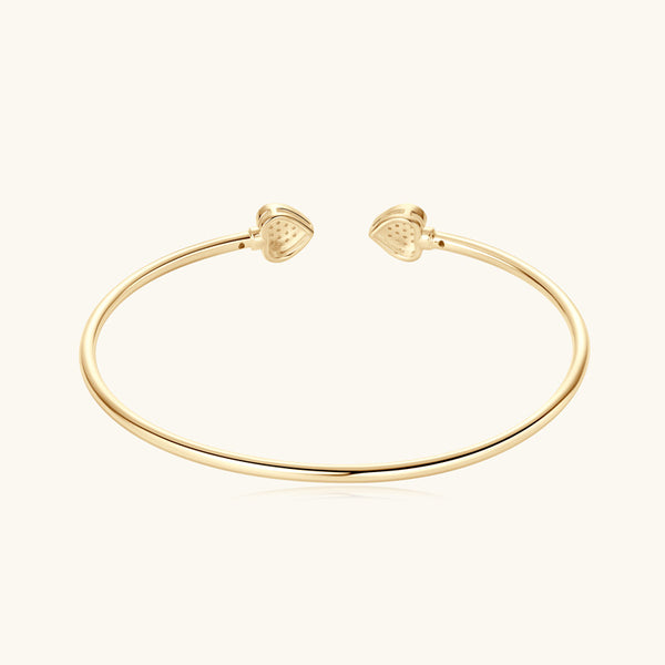 Moissanite Heart Wedding Bangle Bracelet