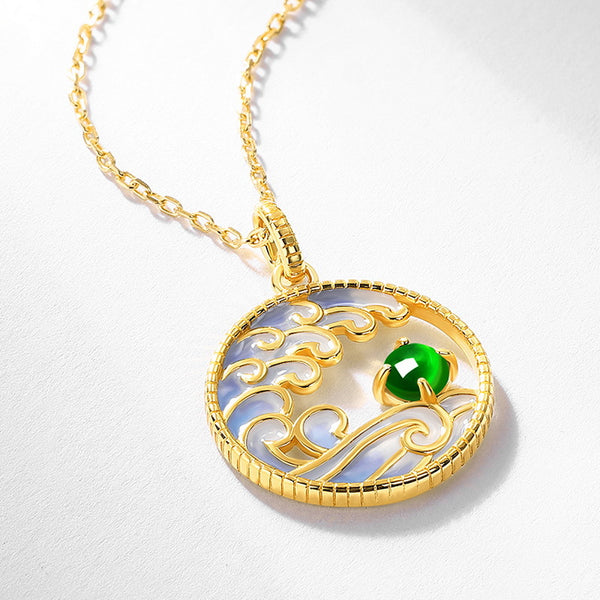 Emerald Ocean Charm Necklace