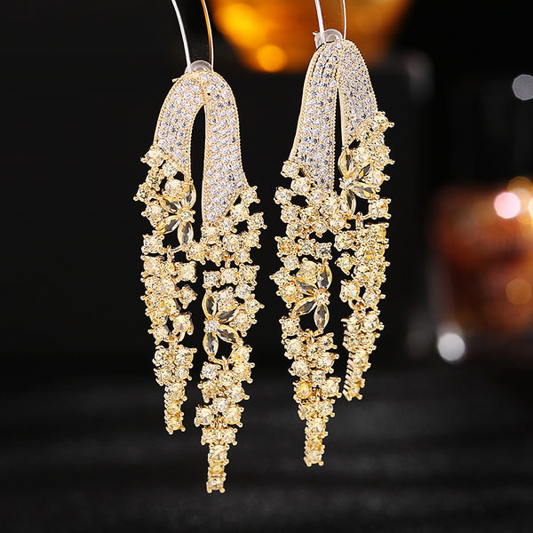 Flower Butterfly Chandelier Drop Earrings