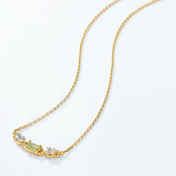 Dainty Peridot Charm Necklace