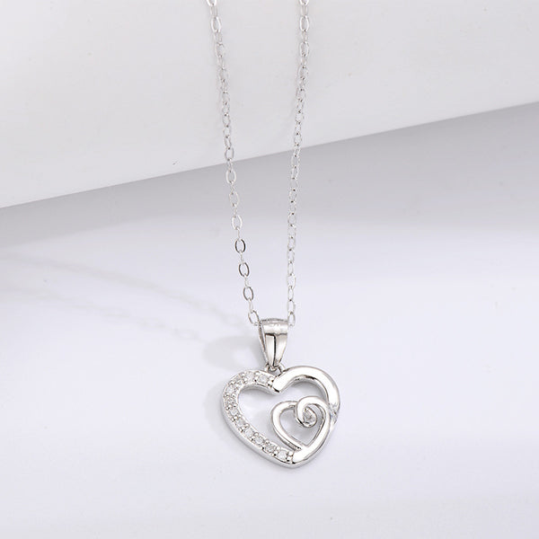 Silver Double Heart Necklace