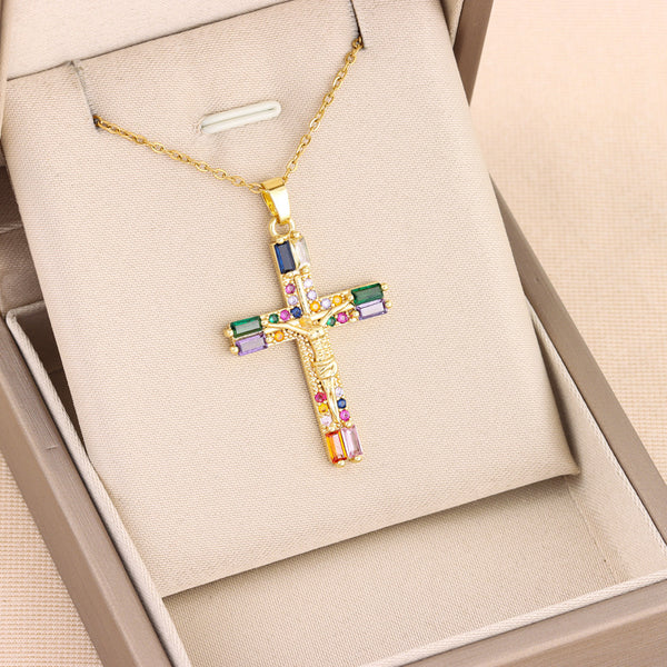 Bohemian Cross Pendant Necklace