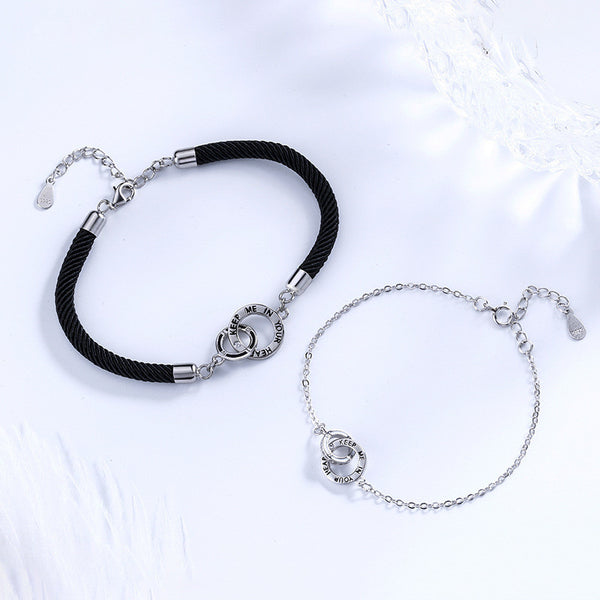 Interlocking Ring Couple Bracelet