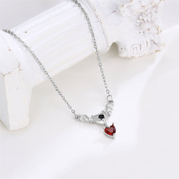 Devil Wing Heart Necklace