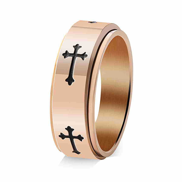 Cross Anxiety Fidget Spinner Band Ring