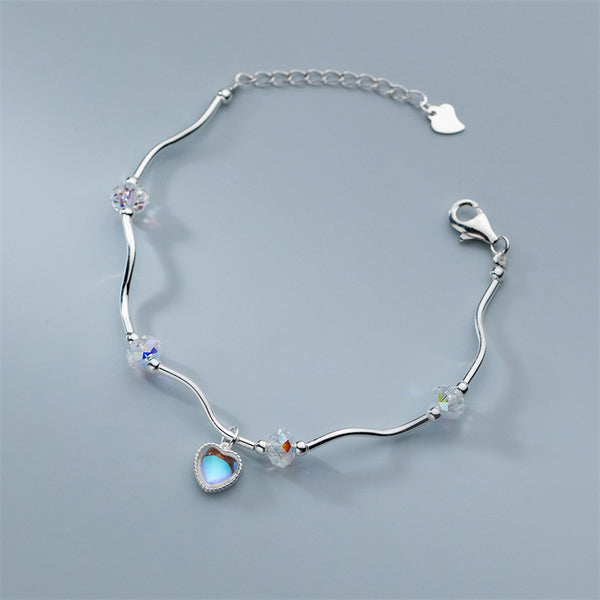 Dainty Heart Wave Bracelet