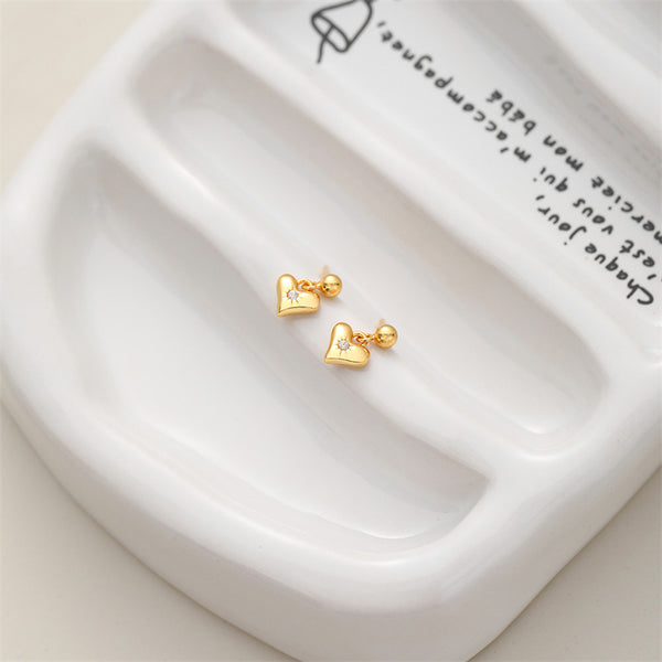 Dainty Heart Drop Earrings