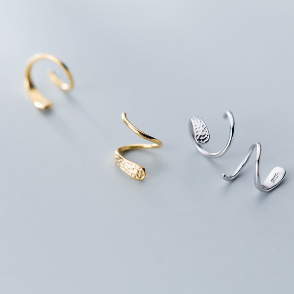 Minimalist Twist Spiral Hoop Earrings