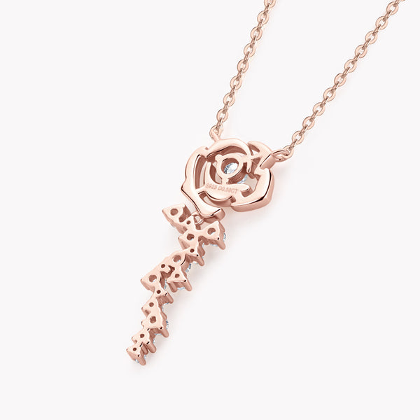 Moissanite Rose Flower Wedding Necklace