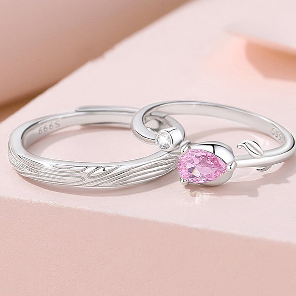 Rose Flower Couple Ring