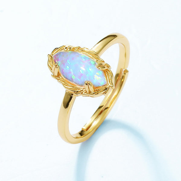 Gold Oval Opal Ring