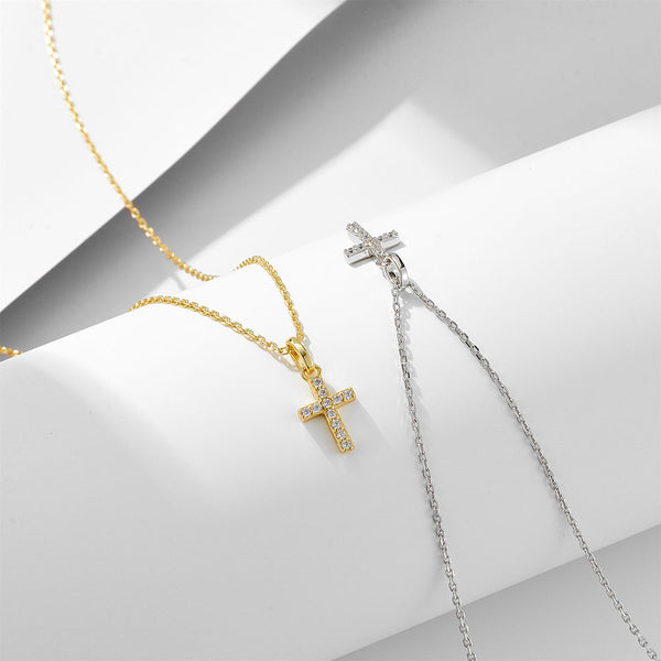 Dainty Cross Charm Pendant Necklace