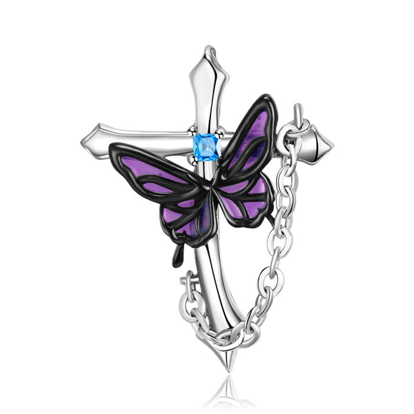 Butterfly Cross Pendant Necklace