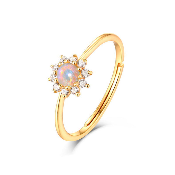 Gold Opal Sunflower Ring