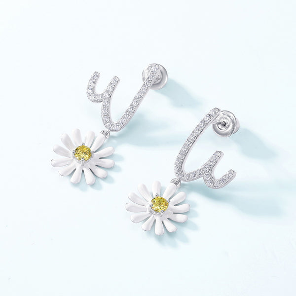 Daisy Flower Drop Earrings