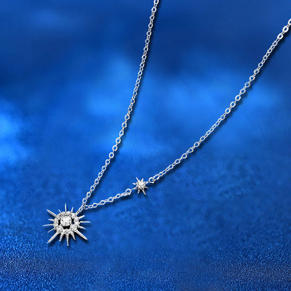 Moissanite Sun Engagement Necklace