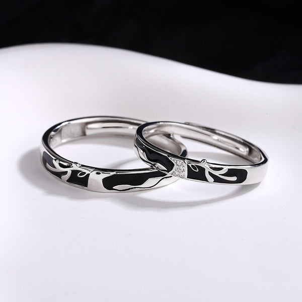 Dainty Deer Head Couple Ring