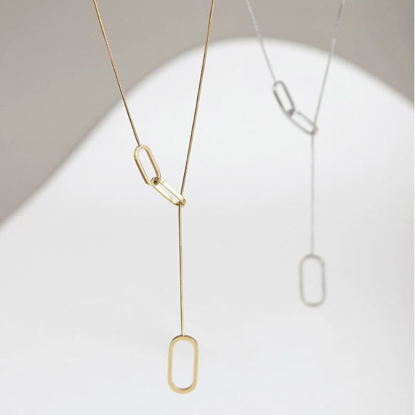 Oval Lariat Y Necklace