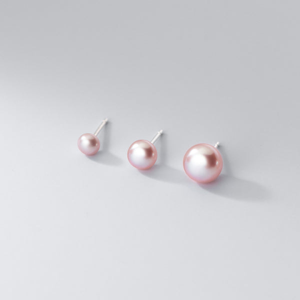 Button Pearl Wedding Stud Earrings