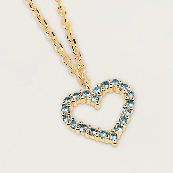 Pave Gem Heart Pendant Necklace