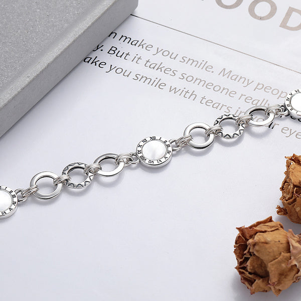 Mother Of Shell Roman Numeral Bracelet