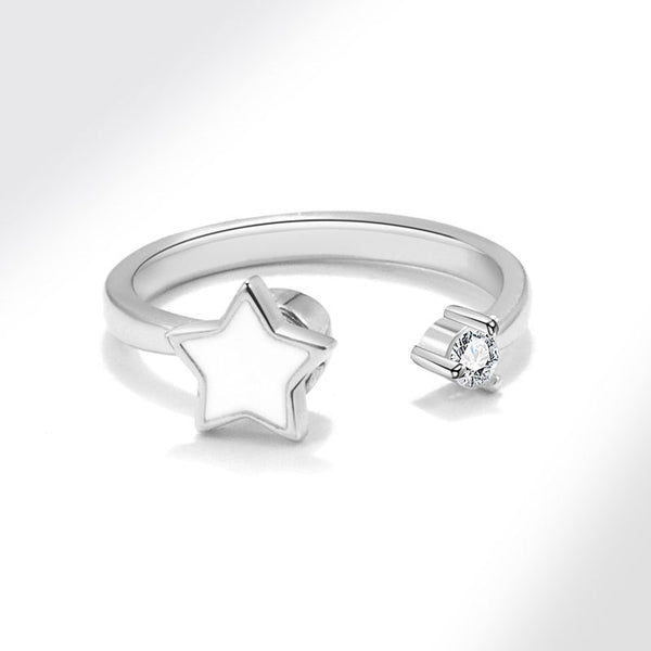 White Star Anxiety Fidget Spinner Ring