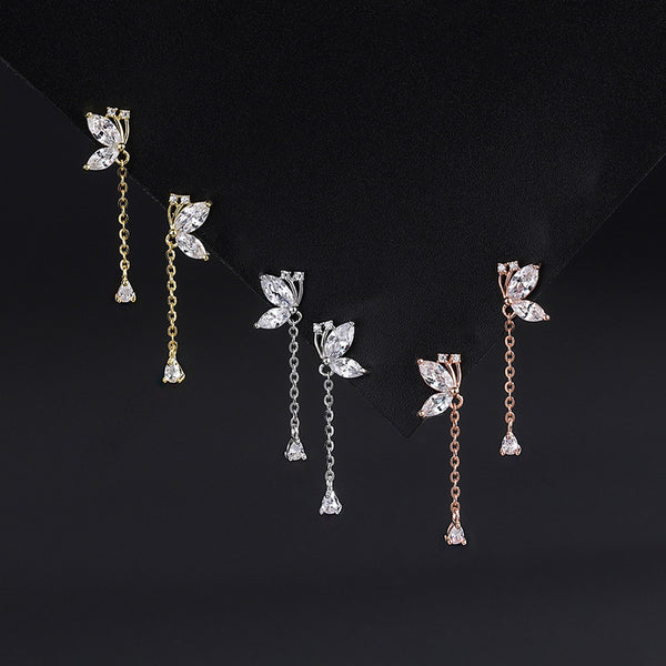 Butterfly Stud Dangle Drop Earrings