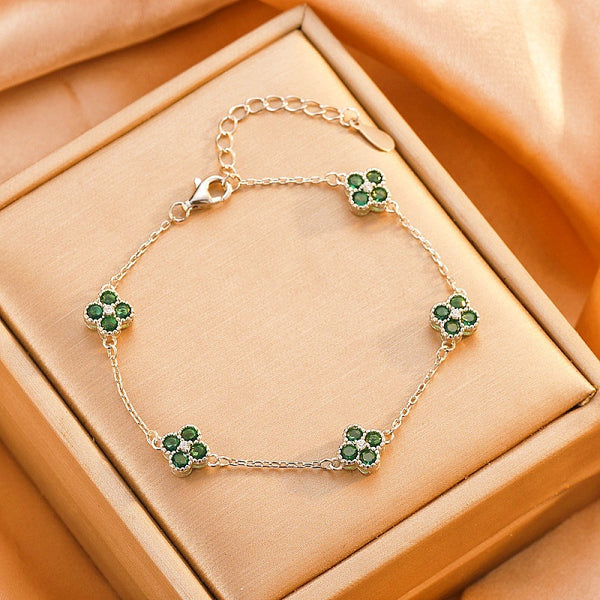 Dainty Four Leaf Clover Bracelet