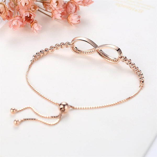 Infinity Mobius Charm Pave Bracelet