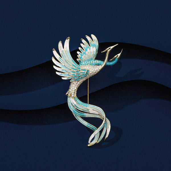 Color Enamel Phoenix Wedding Brooch